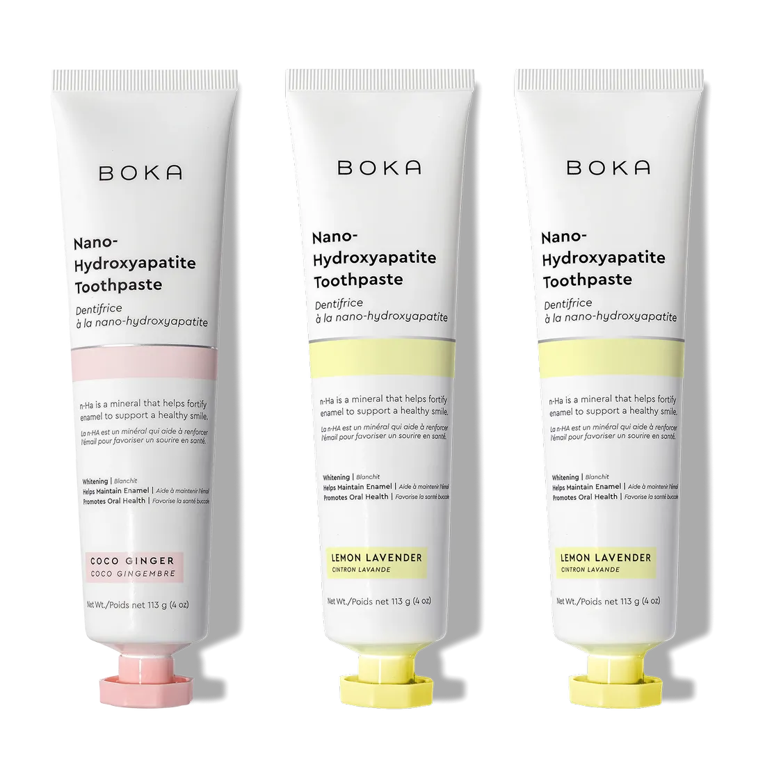 N-Ha Toothpaste 3-Pack in Coco Ginger and Lemon Lavender for advanced oral care.