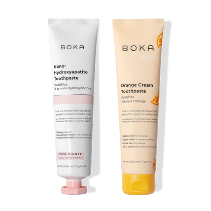 Two tubes of n-Ha Toothpaste 2-Pack with enamel-fortifying nano-hydroxyapatite, side by side.