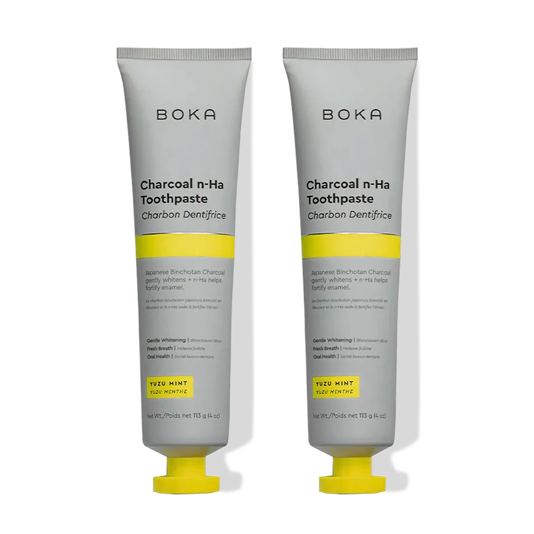 Two tubes of n-Ha Toothpaste 2-Pack with nano-hydroxyapatite to fortify enamel.