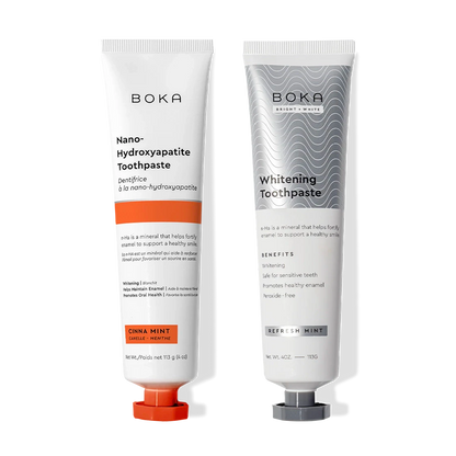N-Ha Toothpaste 2-Pack: two tubes to fortify enamel with nano-hydroxyapatite and whiten teeth, 115g each.