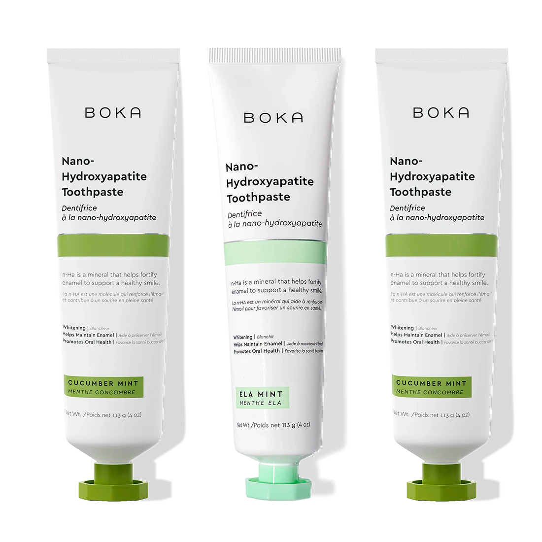 N-Ha Toothpaste 3-Pack features unique flavors and nano-hydroxyapatite for advanced oral care.