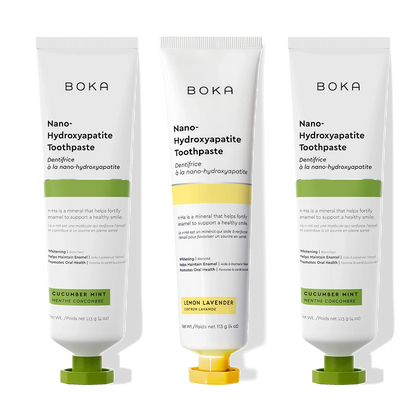N-Ha Toothpaste 3-Pack: three tubes in unique flavors for advanced oral care.