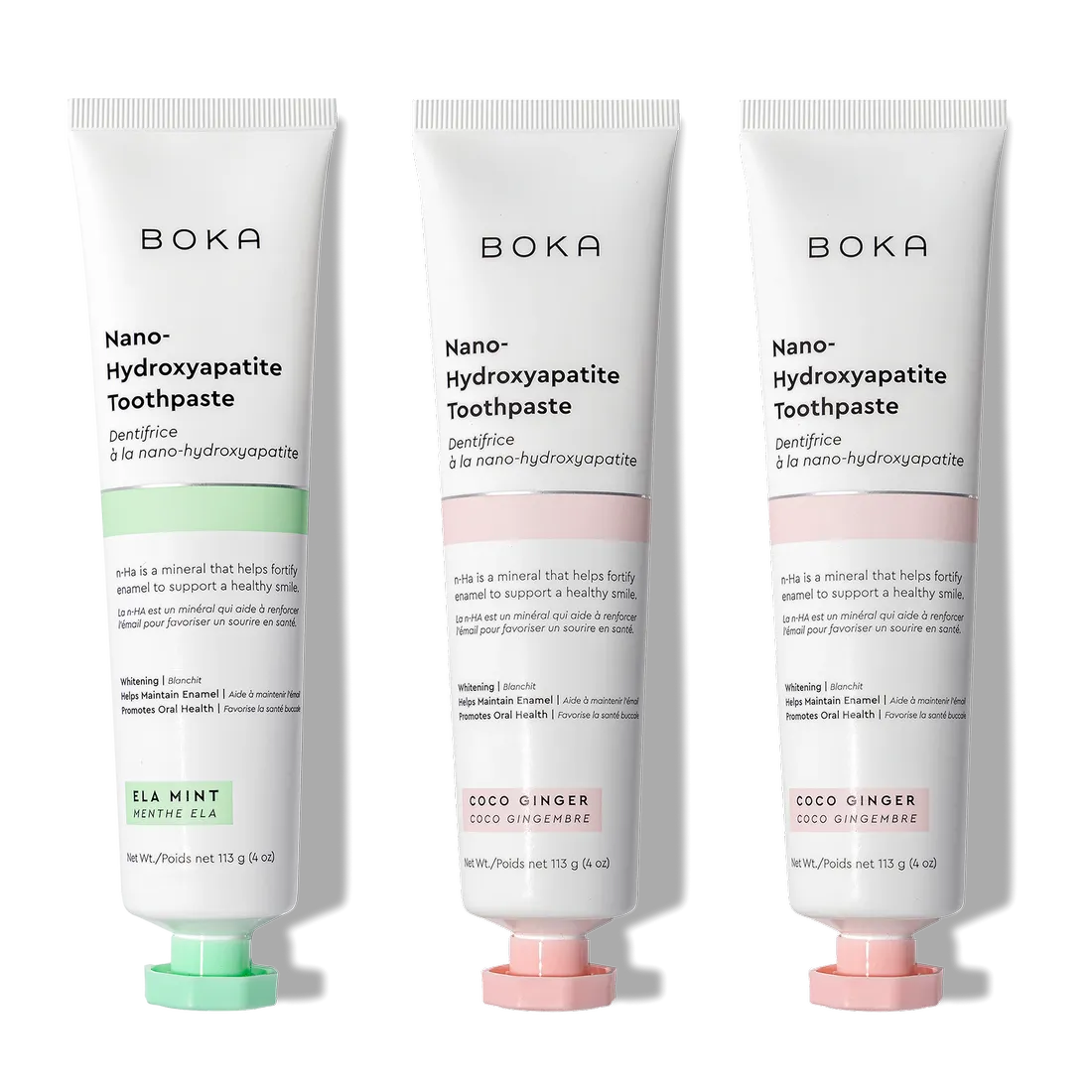 N-Ha Toothpaste 3-Pack: three tubes in assorted flavors for superior oral care.