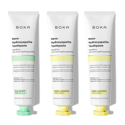 N-Ha Toothpaste 3-Pack for advanced oral care in mint and lemon lavender flavors.