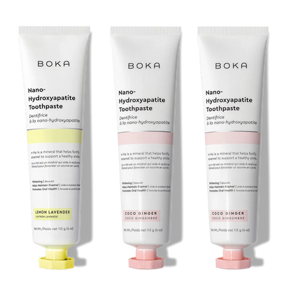 Three tubes of n-Ha Toothpaste 3-Pack deliver superior oral care in three unique flavors.