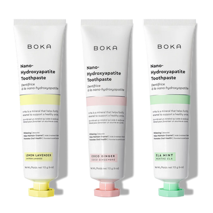 N-Ha Toothpaste 3-Pack: Lemon Lavender, Coco Ginger & Ela Mint.