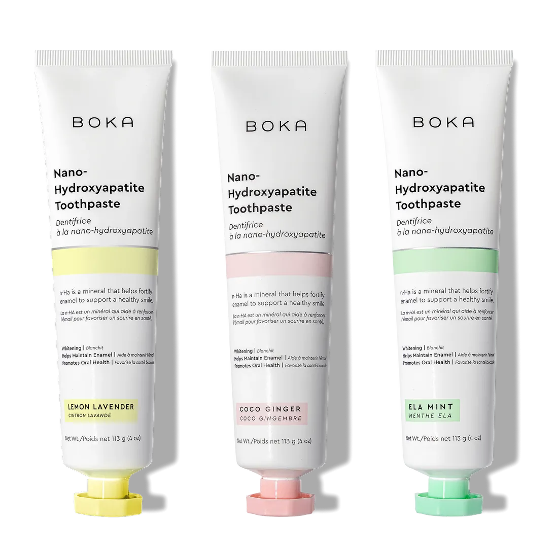 N-Ha Toothpaste 3-Pack: Lemon Lavender, Coco Ginger & Ela Mint.