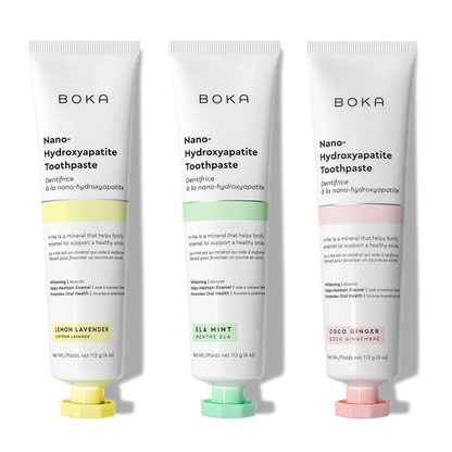 N-Ha Toothpaste 3-Pack: three tubes in unique, refreshing flavors for advanced oral care.