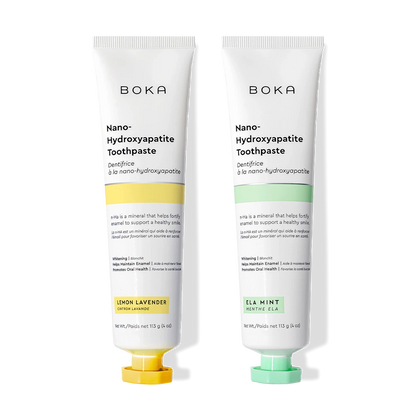 N-Ha Toothpaste 2-Pack with nano-hydroxyapatite to fortify enamel, in two refreshing flavors.