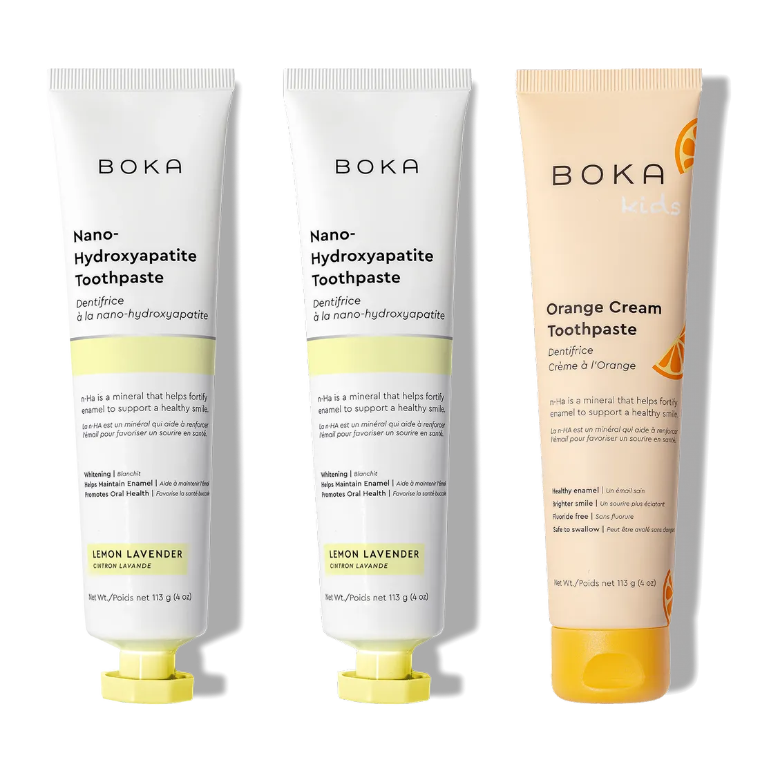 Three n-Ha Toothpaste 3-Pack tubes for oral care displayed on a white background.