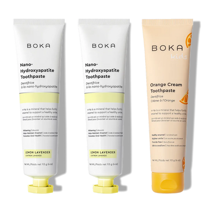 Three n-Ha Toothpaste 3-Pack tubes for oral care displayed on a white background.