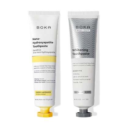 N-Ha Toothpaste 2-Pack: fortifies enamel with Nano-Hydroxyapatite in Lemon Lavender & Refresh Mint.