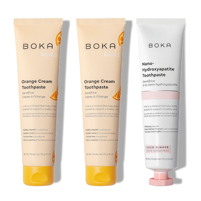 N-Ha Toothpaste 3-Pack with nano-hydroxyapatite for advanced oral care in fun flavors.