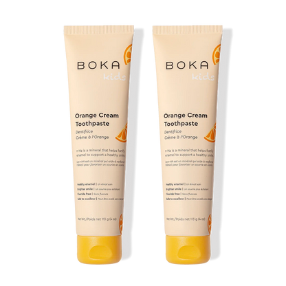 Two tubes of n-Ha Toothpaste 2-Pack for kids, with nano-hydroxyapatite to strengthen enamel.