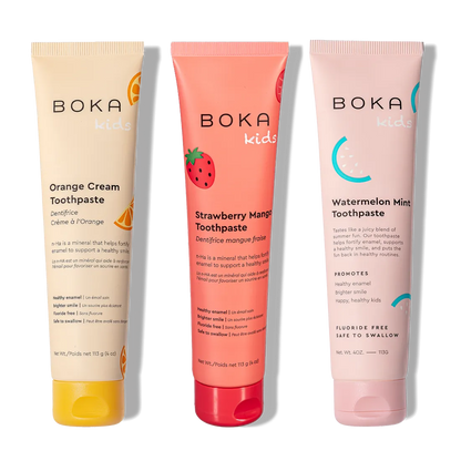 The n-Ha Toothpaste Family 3 Pack offers three fun, kid-friendly flavors for healthy brushing habits.