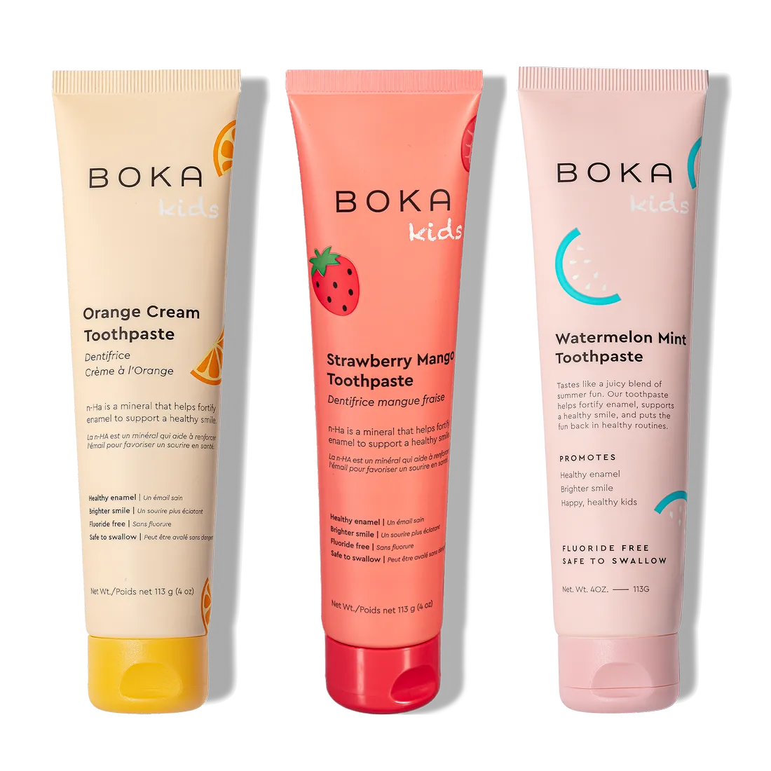 The n-Ha Toothpaste Family 3 Pack offers three fun, kid-friendly flavors for healthy brushing habits.