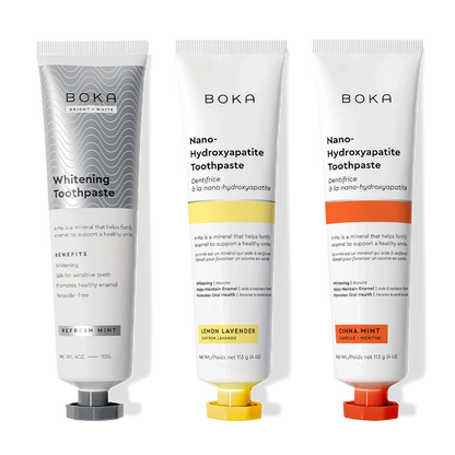 Nano (n-Ha) Toothpaste Whitening 3 Pack: Refresh Mint, Lemon Lavender & Cinna Mint.