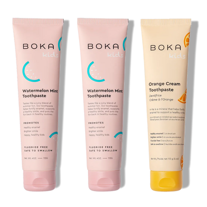 N-Ha Toothpaste Family 3 Pack: three kid-approved tubes with nano-hydroxyapatite for healthy smiles.